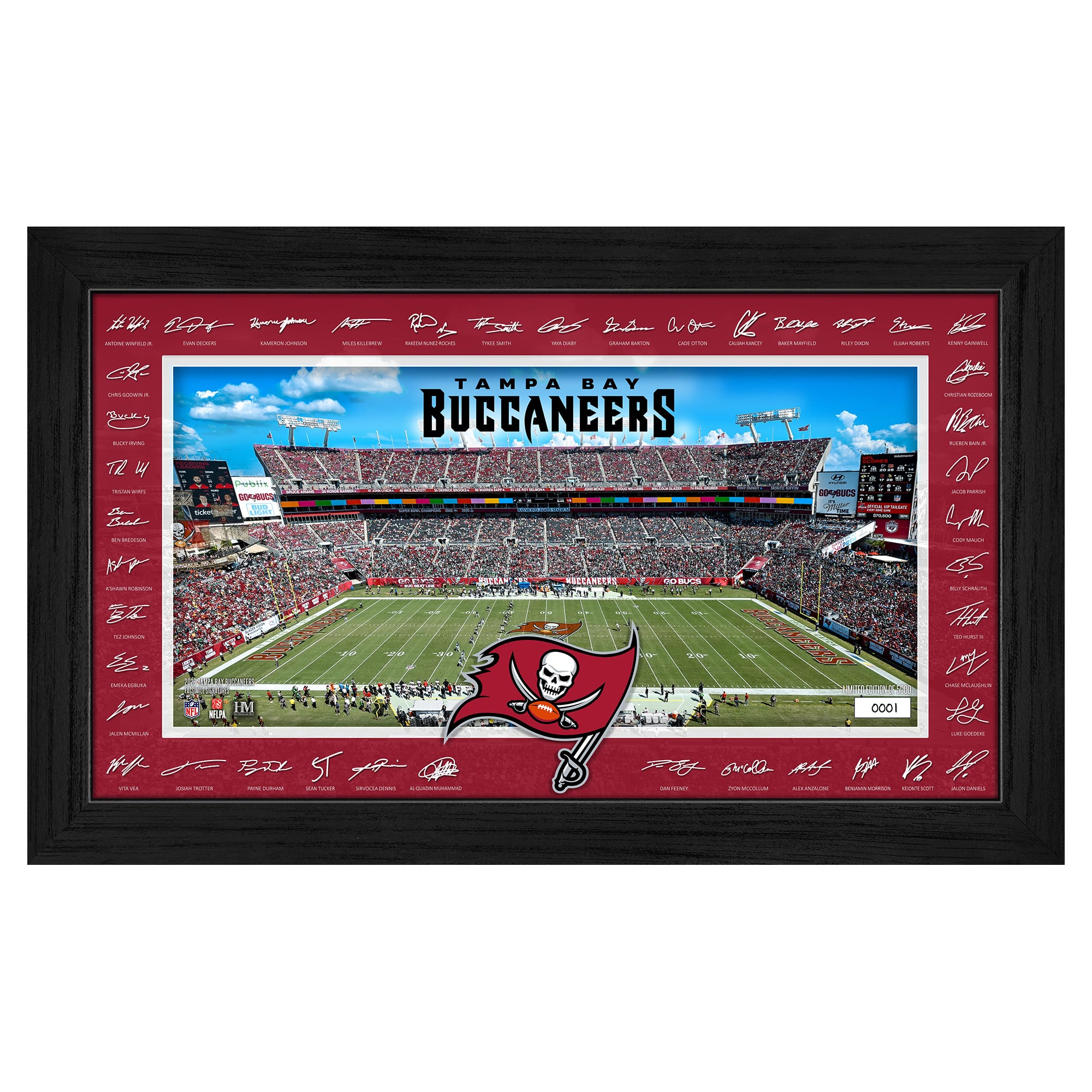 Highland Mint Tampa Bay Buccaneers 12" x 20" 2026 Signature Gridiron Panoramic Framed Photo