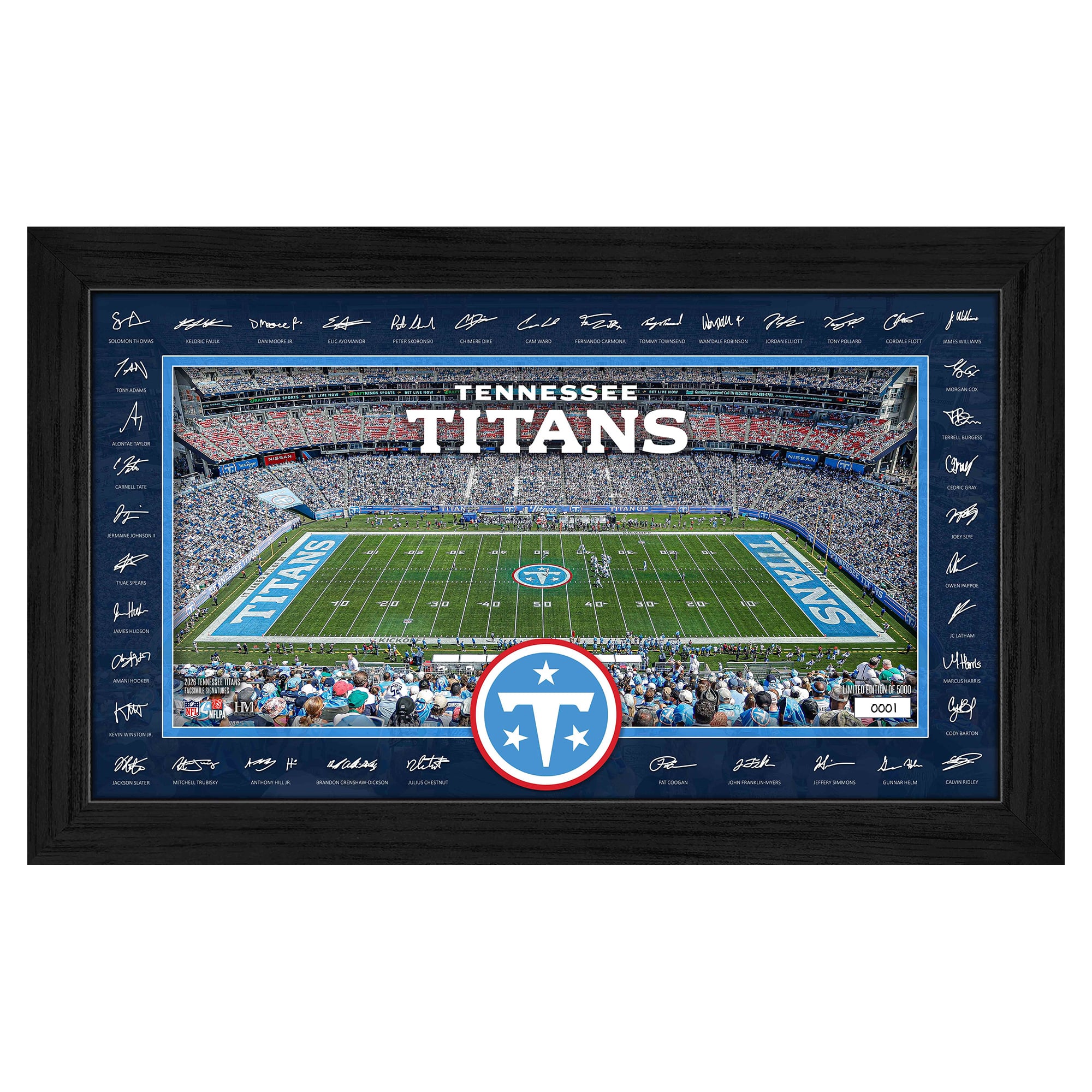 Highland Mint Tennessee Titans 12" x 20" 2026 Signature Gridiron Panoramic Framed Photo