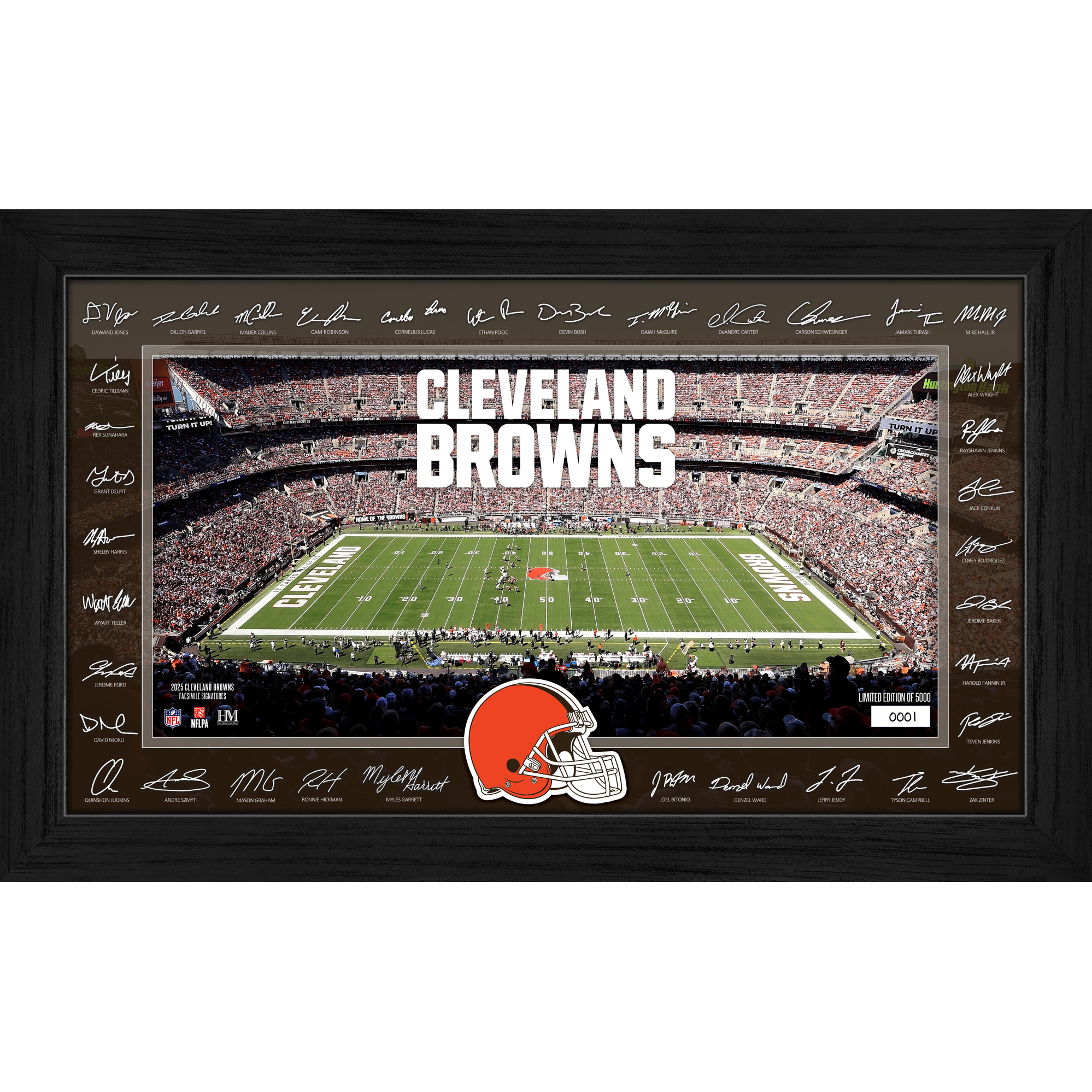 Highland Mint Cleveland Browns 12" x 20" 2026 Signature Gridiron Panoramic Framed Photo