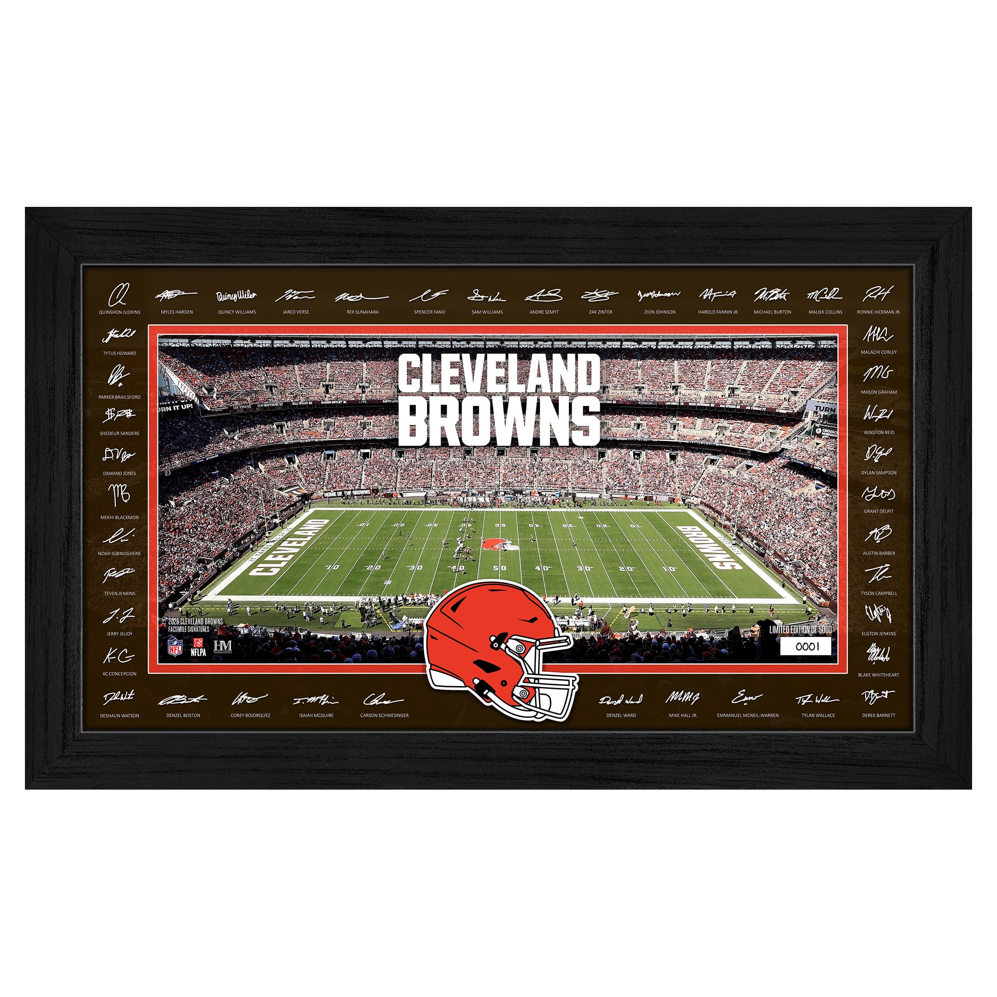 Highland Mint Cleveland Browns 12" x 20" 2026 Signature Gridiron Panoramic Framed Photo