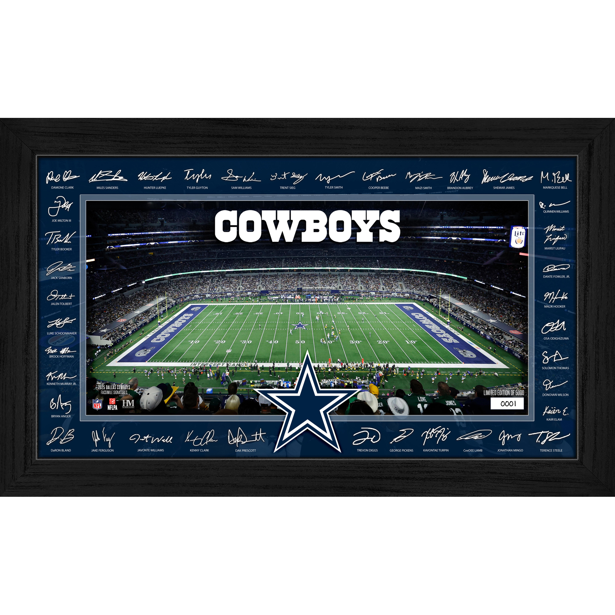 Highland Mint Dallas Cowboys 12" x 20" 2026 Signature Gridiron Panoramic Framed Photo