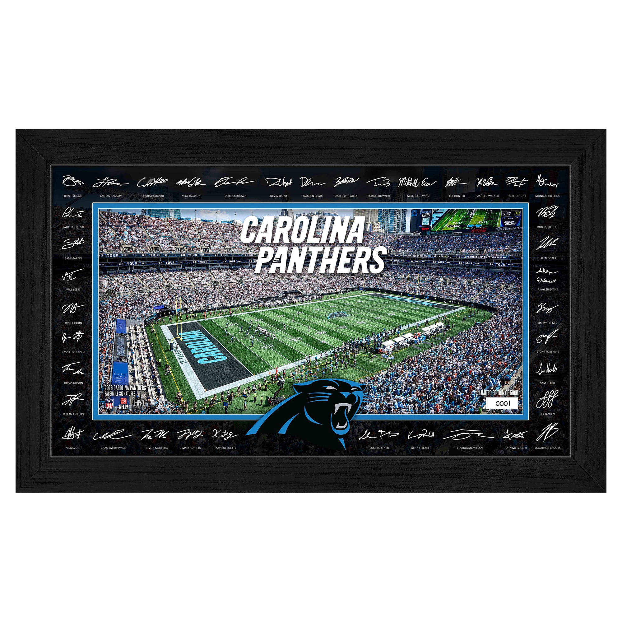 Highland Mint Carolina Panthers 12" x 20" 2026 Signature Gridiron Panoramic Framed Photo