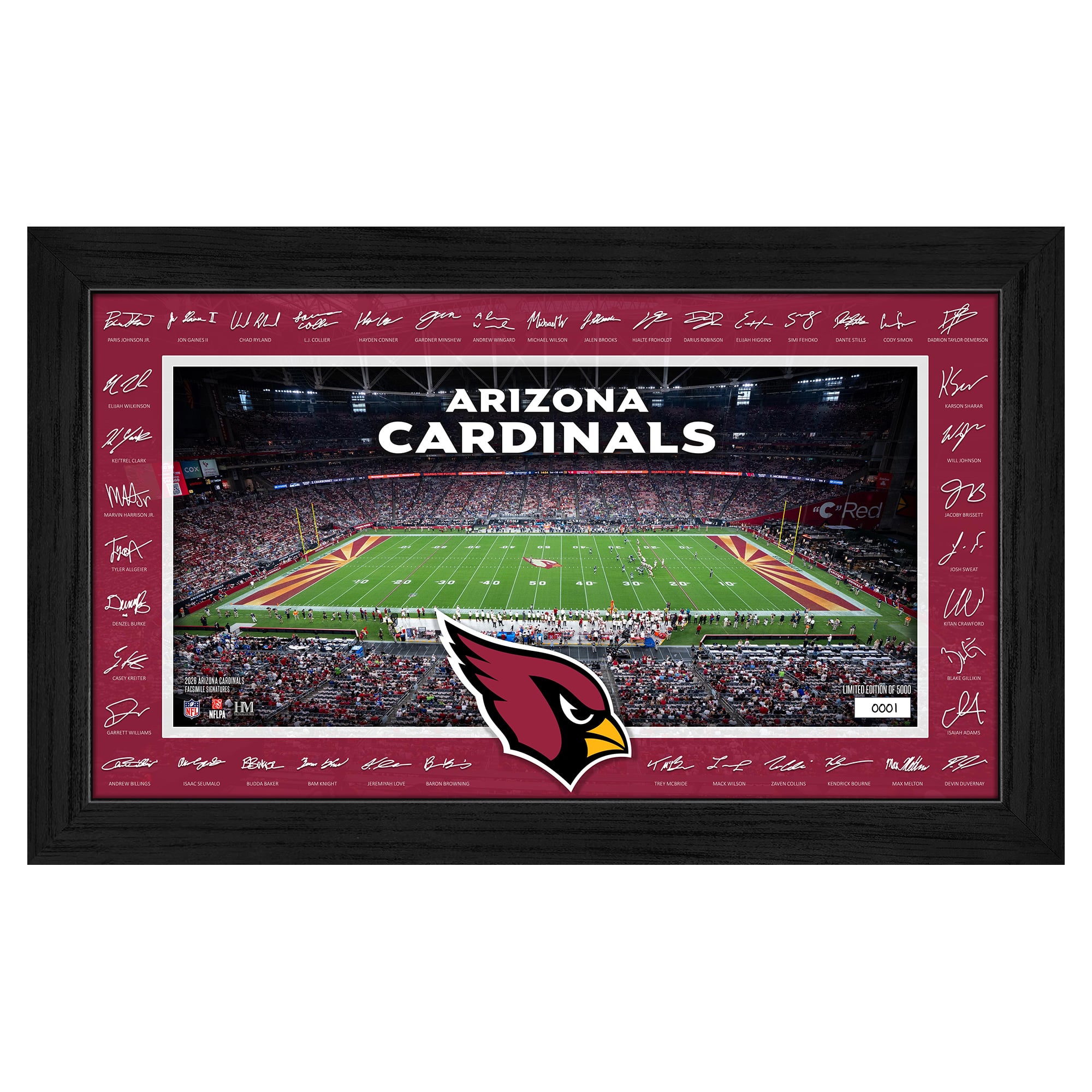 Highland Mint Arizona Cardinals 12" x 20" 2026 Signature Gridiron Panoramic Framed Photo
