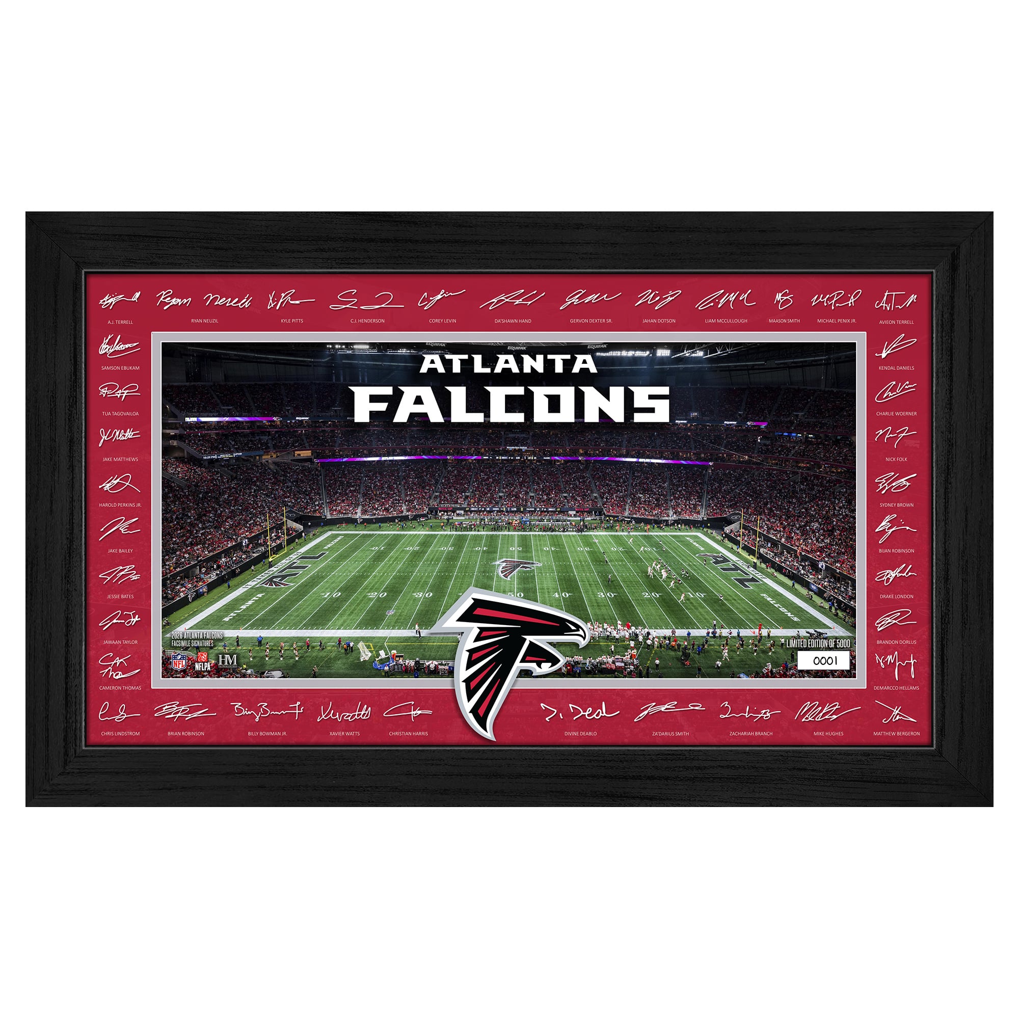 Highland Mint Atlanta Falcons 12" x 20" 2026 Signature Gridiron Panoramic Framed Photo