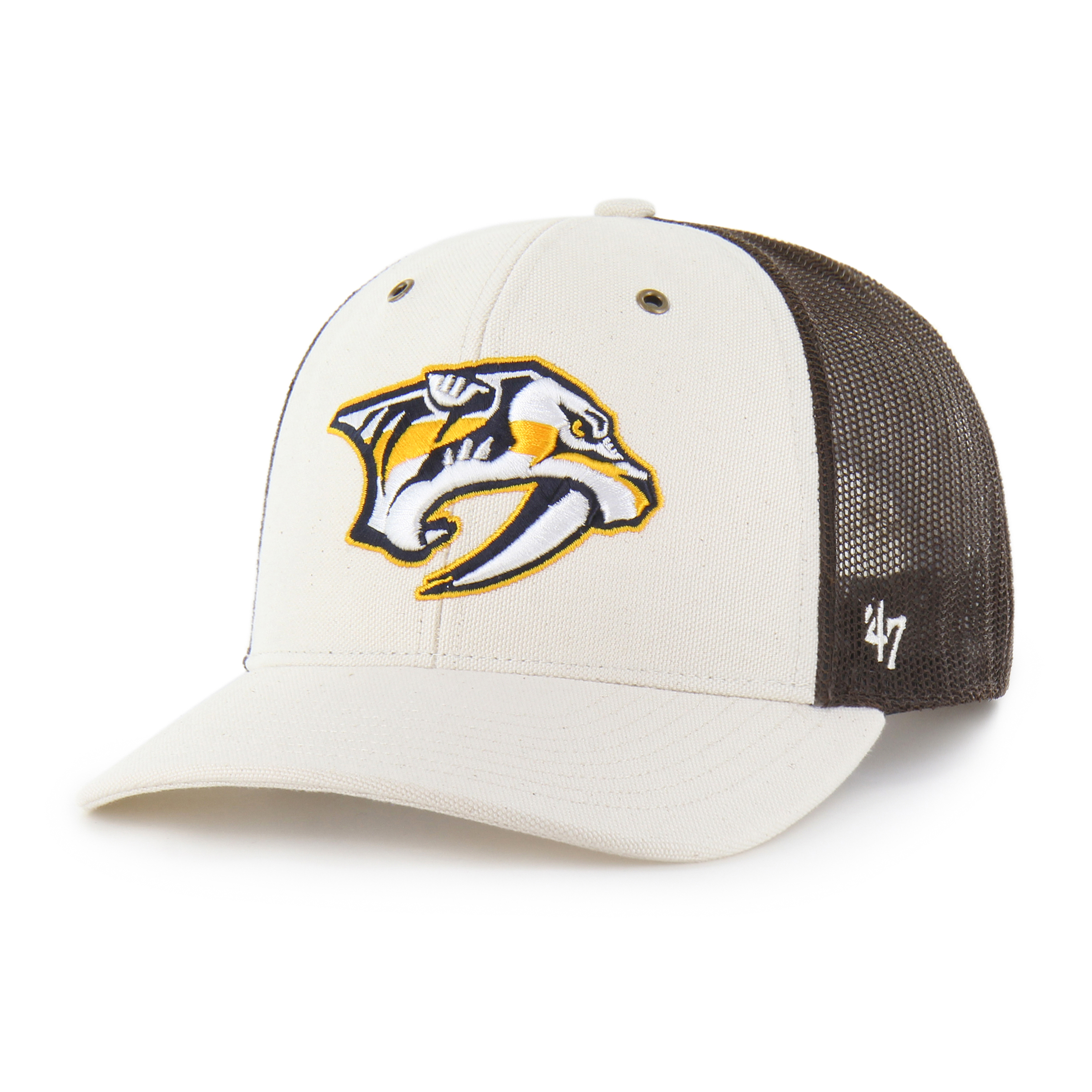 Men's '47 x Carhartt Cream Nashville Predators Undyed Trucker Adjustable Hat