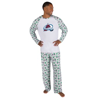 Men's Concepts Sport White Colorado Avalanche Frostbite Holiday Pajama Set