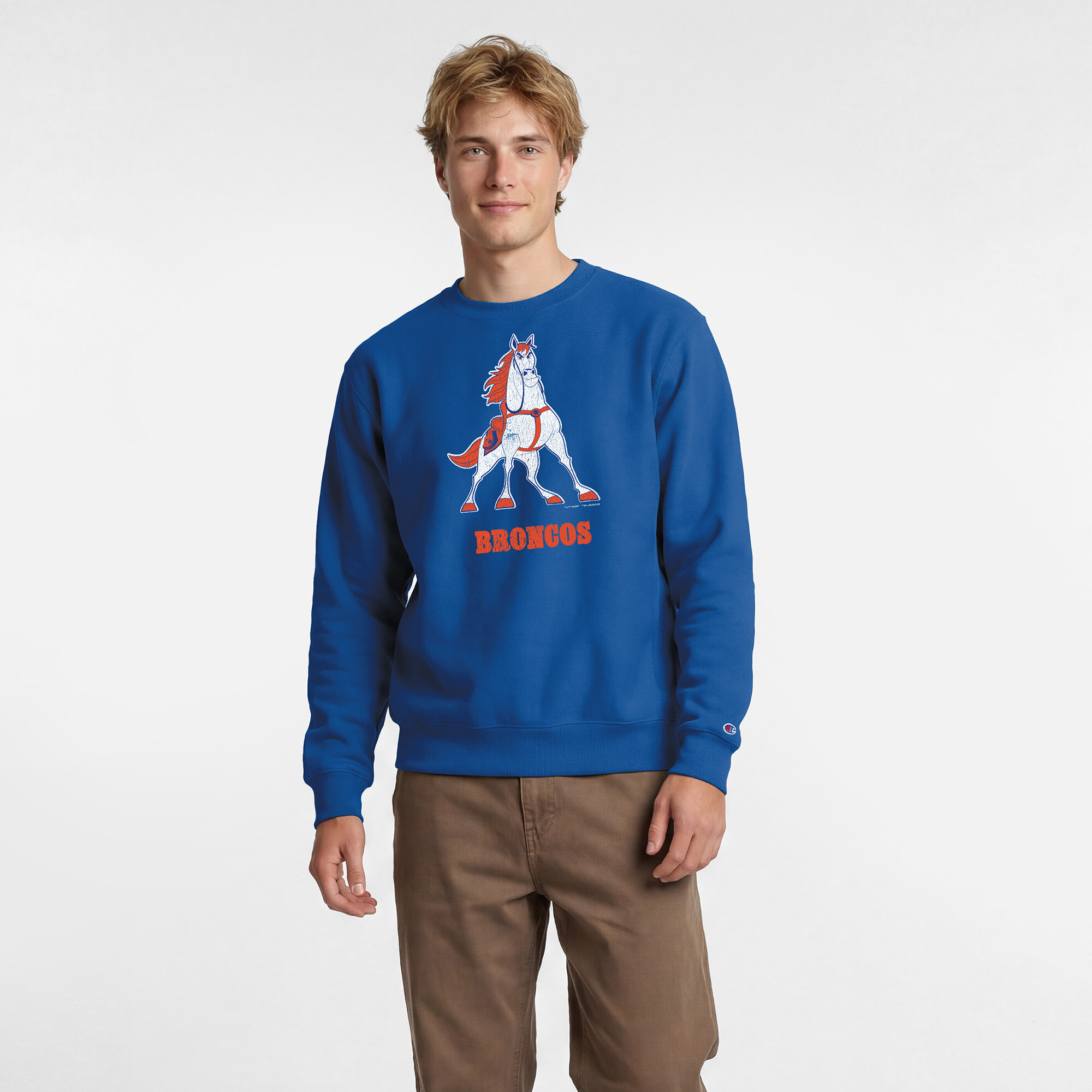 Champion Men's Disney x Royal Denver Broncos Maximus Power blend Sweatshirt - Royal
