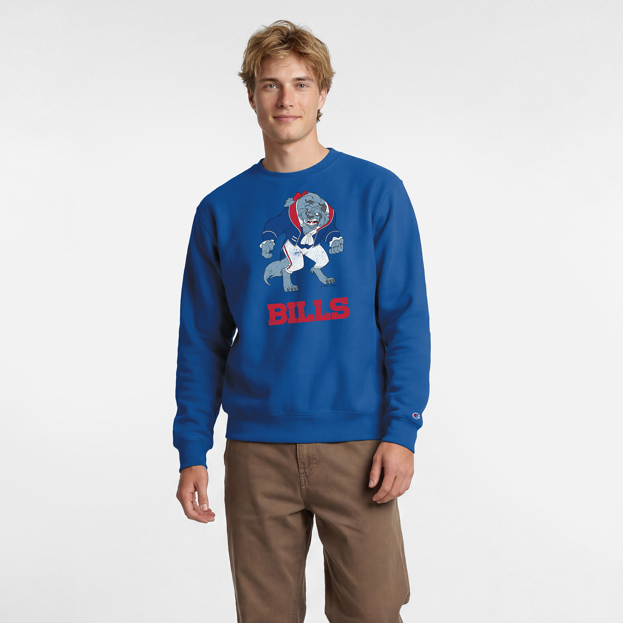 Champion Men's Disney x Royal Buffalo Bills Beast Power blend Sweatshirt - Royal