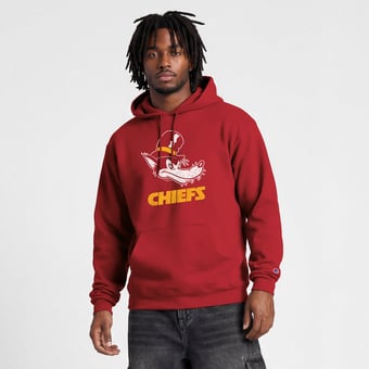 Men's Disney x Champion  Red Kansas City Chiefs Powerblend Full Front Hoodie