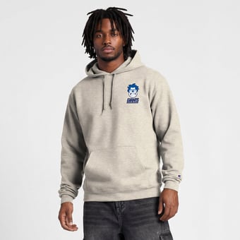 Men's Disney x Champion  Oatmeal New York Giants Powerblend Fullback Hoodie