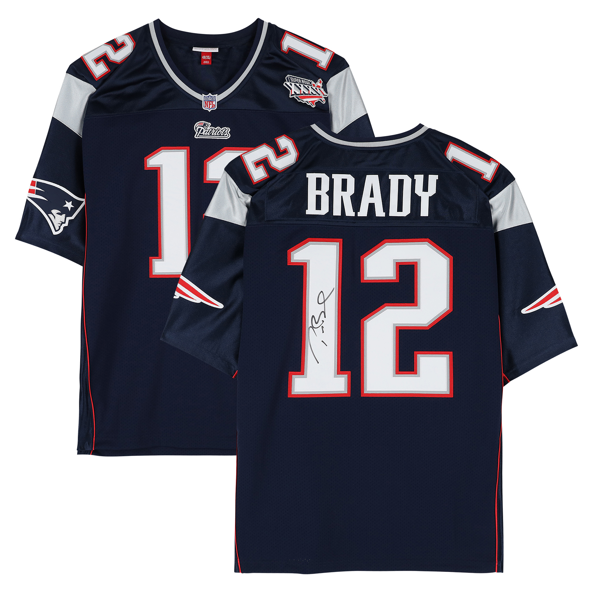 Tom Brady New England Patriots Autographed Navy Mitchell & Ness 2001 Authentic Jersey