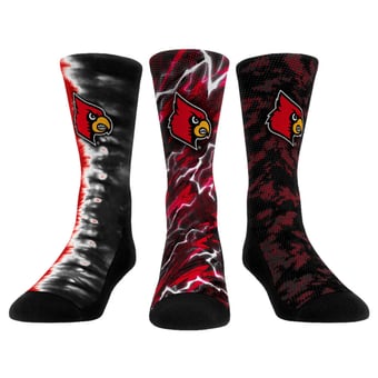 Unisex Rock Em Louisville Cardinals Three-Piece Team Tones Crew Socks Set