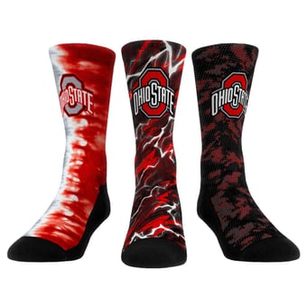 Unisex Rock Em Ohio State Buckeyes Three-Piece Team Tones Crew Socks Set