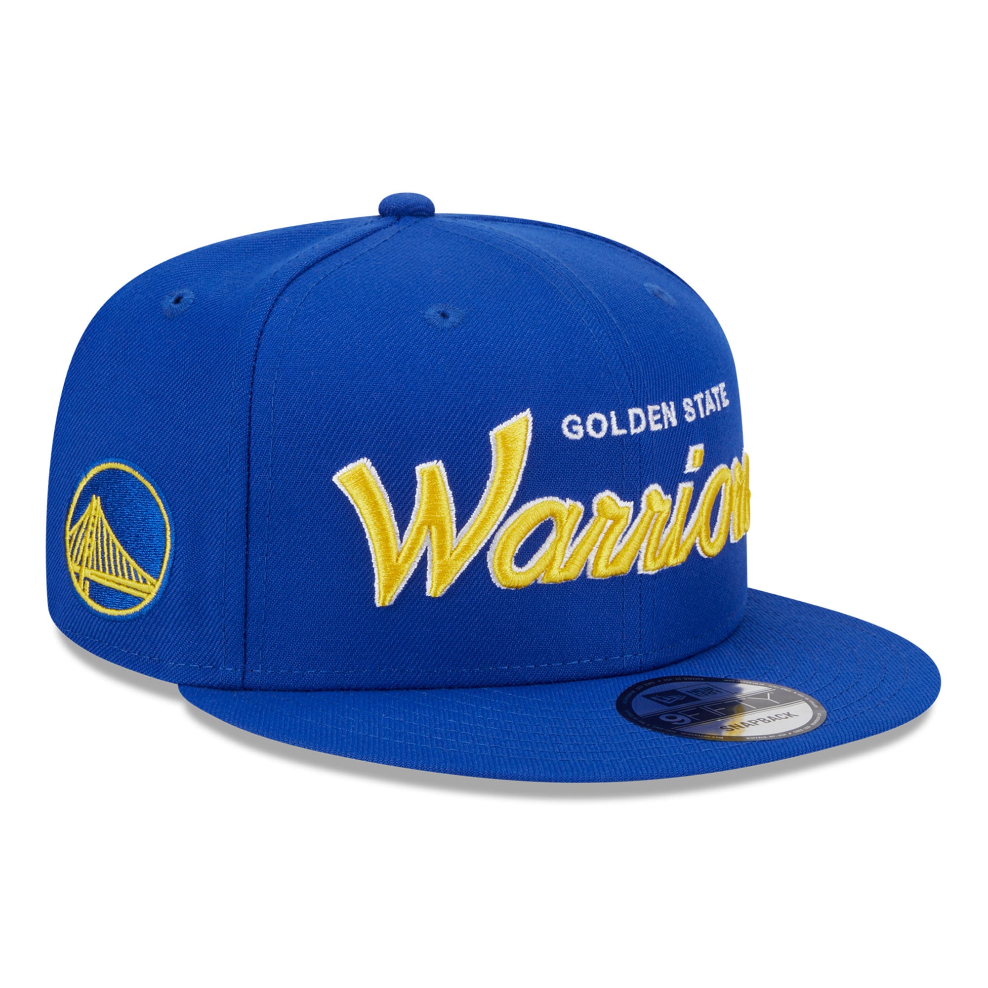 Men's New Era  Royal Golden State Warriors 9FIFTY Script Snapback Hat