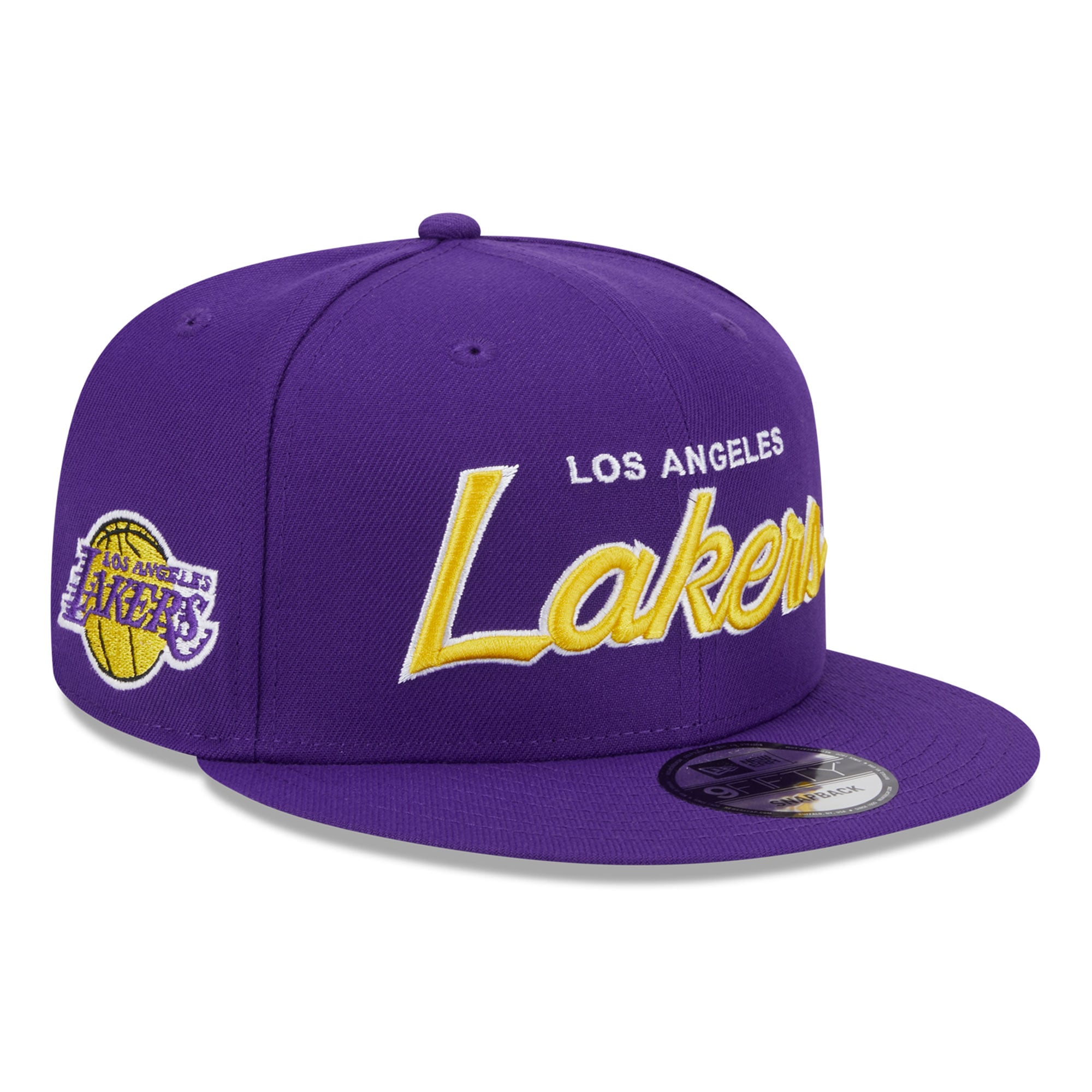 Men's New Era  Purple Los Angeles Lakers 9FIFTY Script Snapback Hat