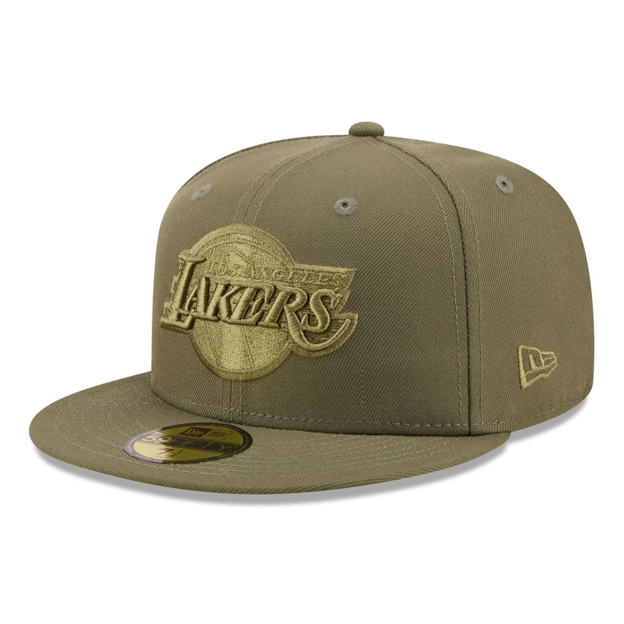 Men's New Era Olive Los Angeles Lakers Color Pack 59FIFTY Fitted Hat