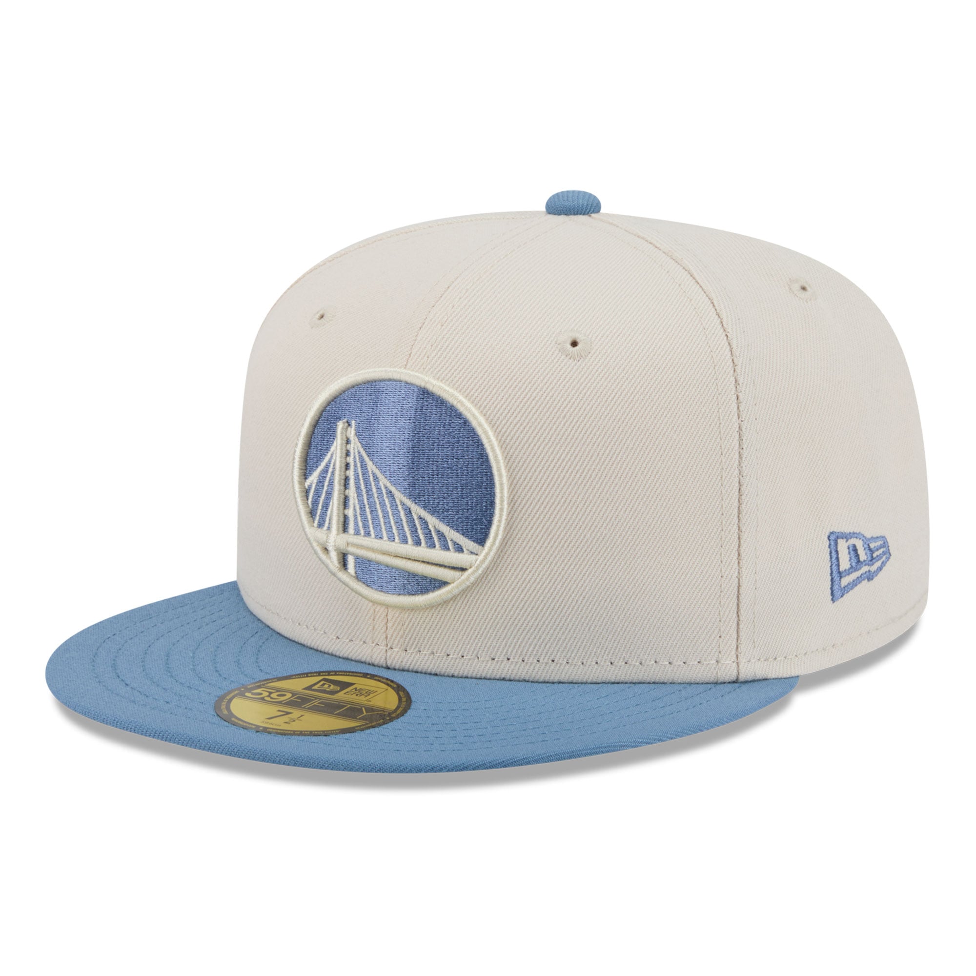 Men's New Era Cream/Light Blue Golden State Warriors Color Pack 2-Tone 59FIFTY Fitted Hat