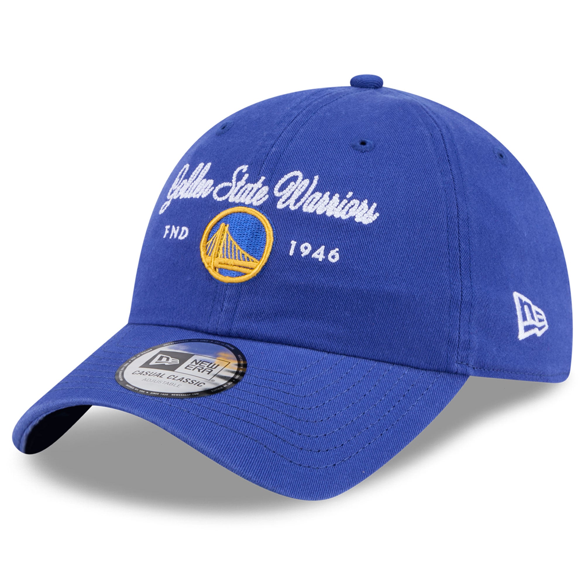 Women's New Era Royal Golden State Warriors Script Casual Classic Adjustable Hat