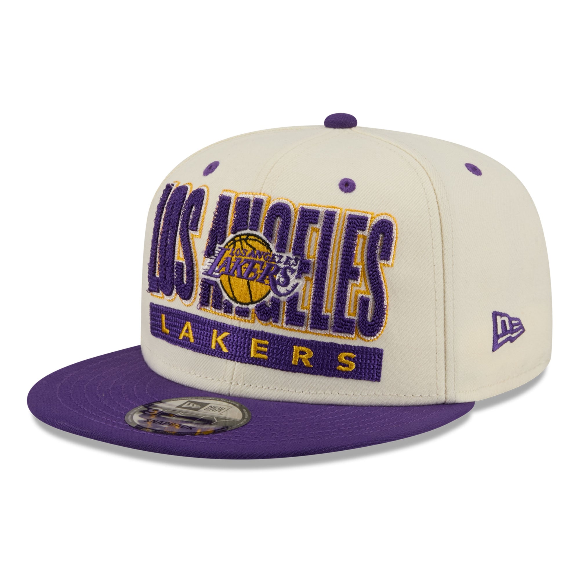 Men's New Era Cream/Purple Los Angeles Lakers Classic 9FIFTY Snapback Hat