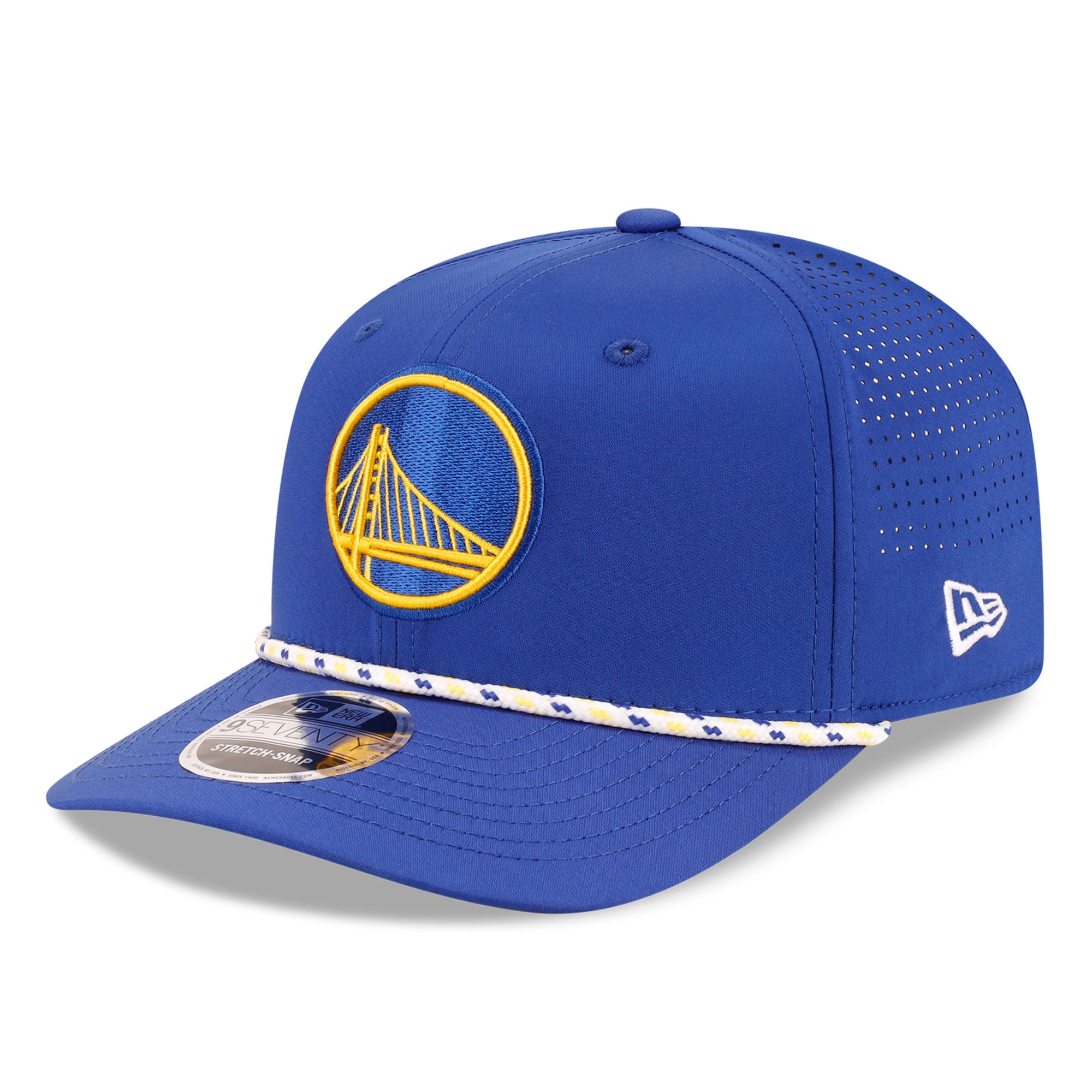 Men's New Era Royal Golden State Warriors  Team Logo 9SEVENTY Stretch Snap Hat