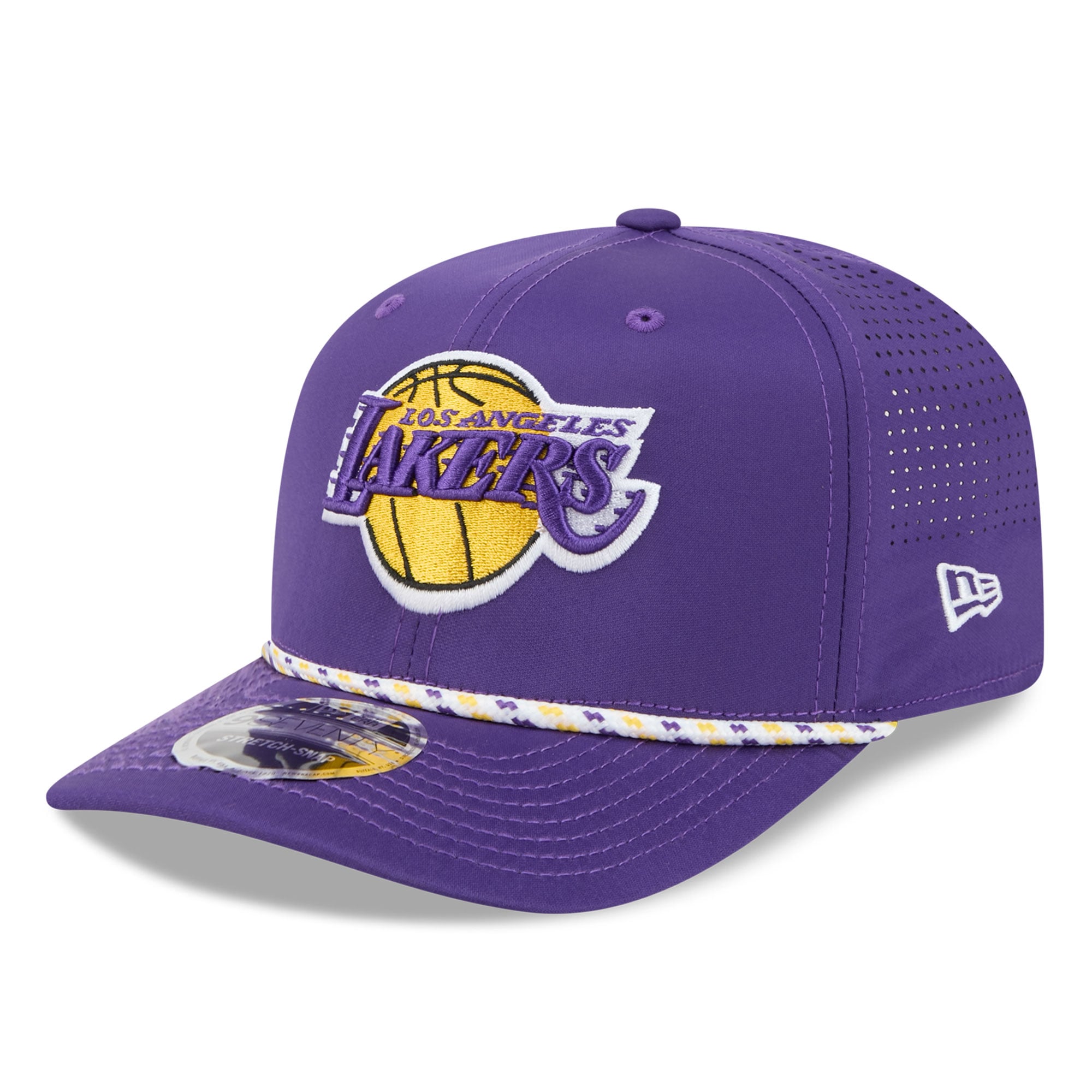 Men's New Era Purple Los Angeles Lakers  Team Logo 9SEVENTY Stretch Snap Hat