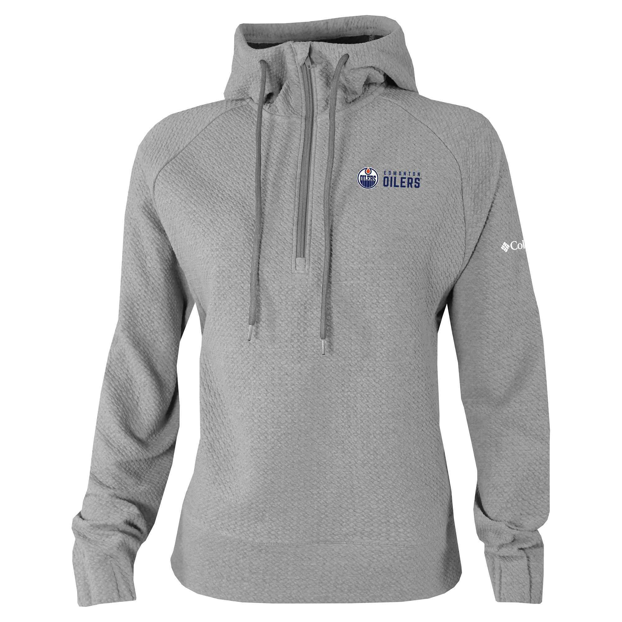 Women's Columbia Gray Edmonton Oilers Half-Zip Swingcraft Tri-Blend Hoodie