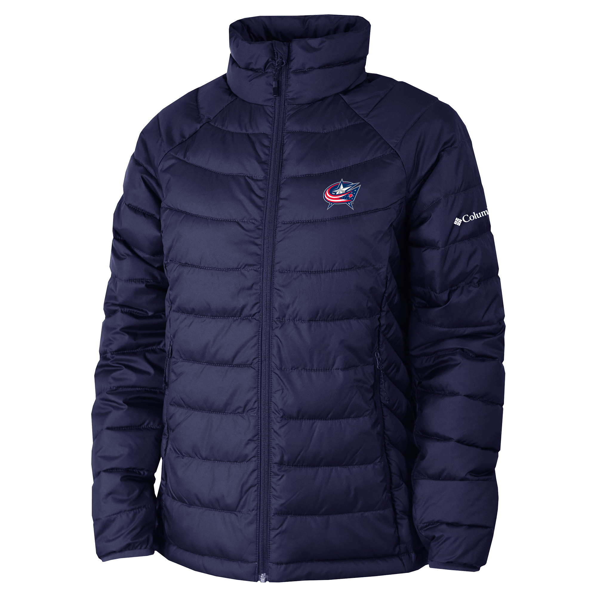Women's Columbia  Navy Columbus Blue Jackets Omni-Heat Powder Lite II Raglan Full-Zip Jacket