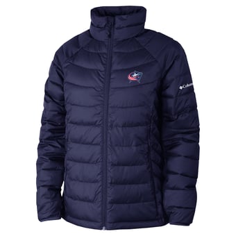 Women's Columbia  Navy Columbus Blue Jackets Omni-Heat Powder Lite II Raglan Full-Zip Jacket