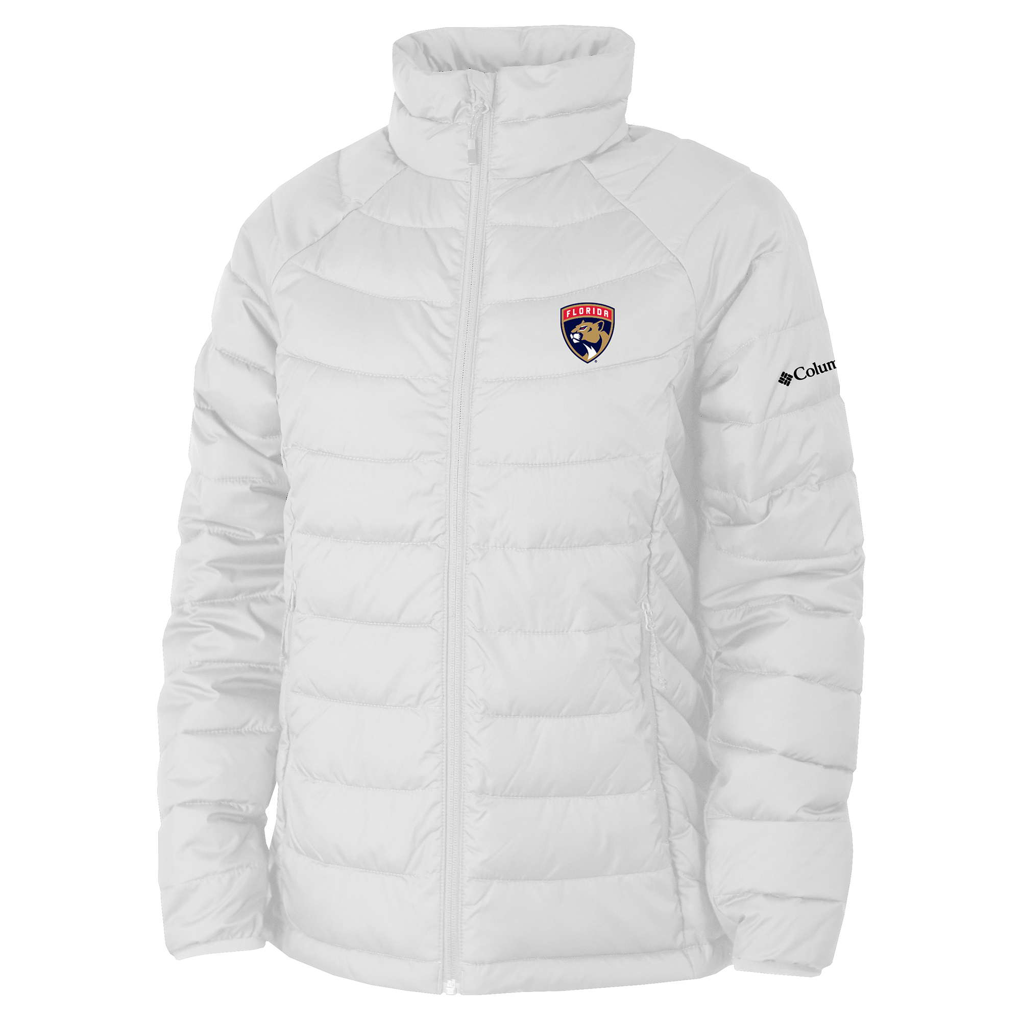 Women’s Columbia White Florida Panthers Omni-Heat Powder Lite II Raglan Full-Zip Jacket