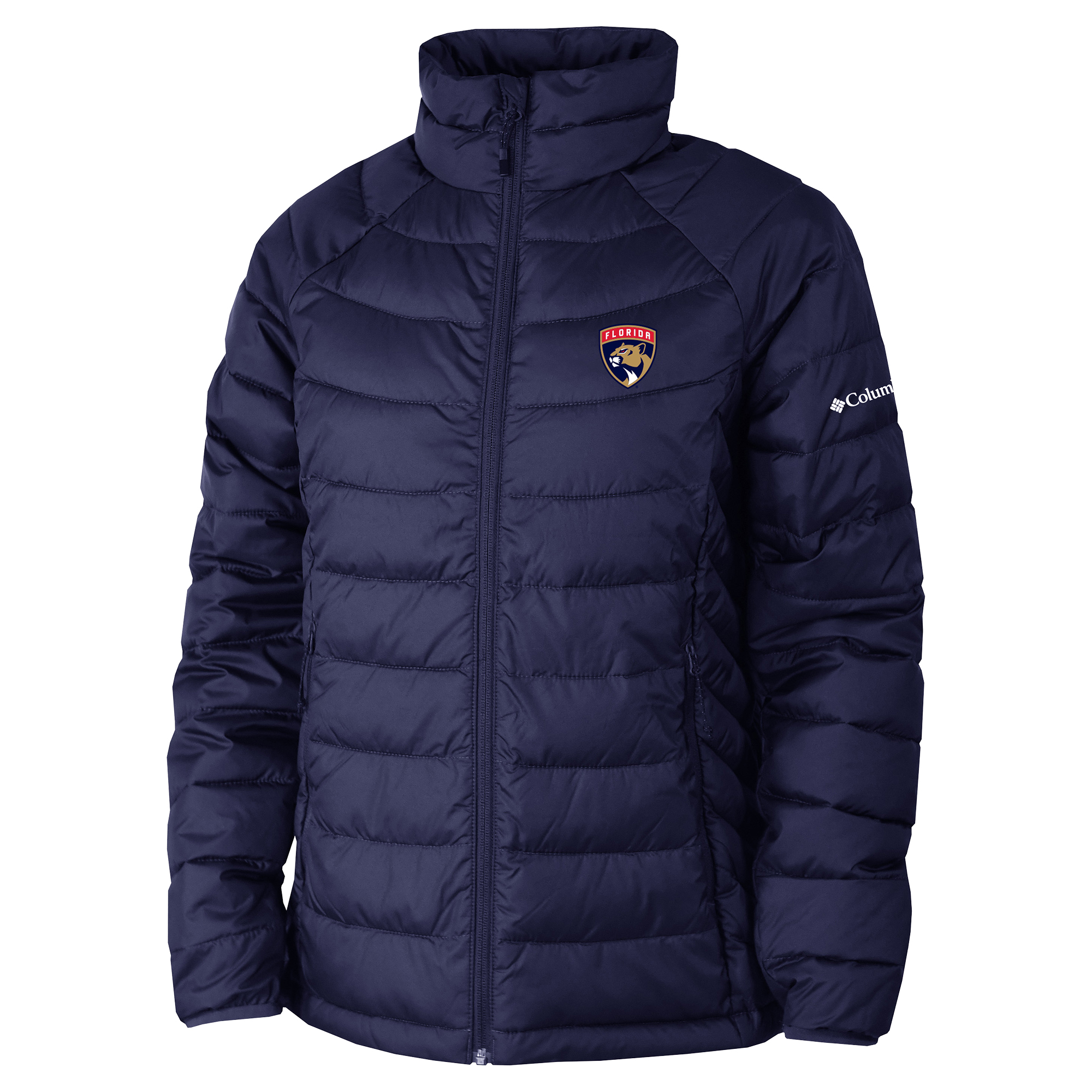 Women's Columbia  Navy Florida Panthers Omni-Heat Powder Lite II Raglan Full-Zip Jacket