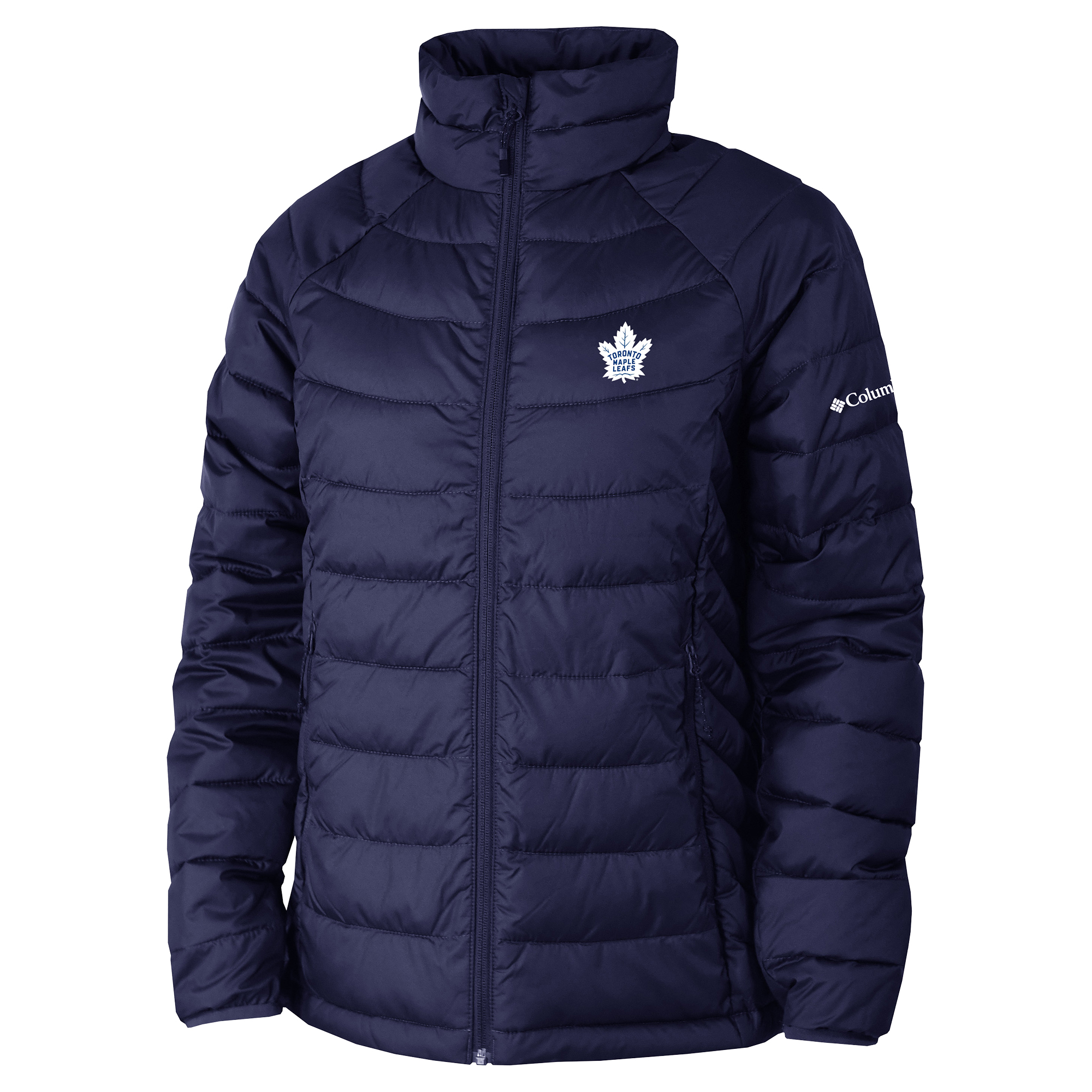 Women's Columbia  Navy Toronto Maple Leafs Omni-Heat Powder Lite II Raglan Full-Zip Jacket