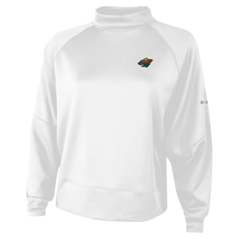 Women's Columbia  White Minnesota Wild Par Performance Mock Neck Raglan Dolman Sweatshirt