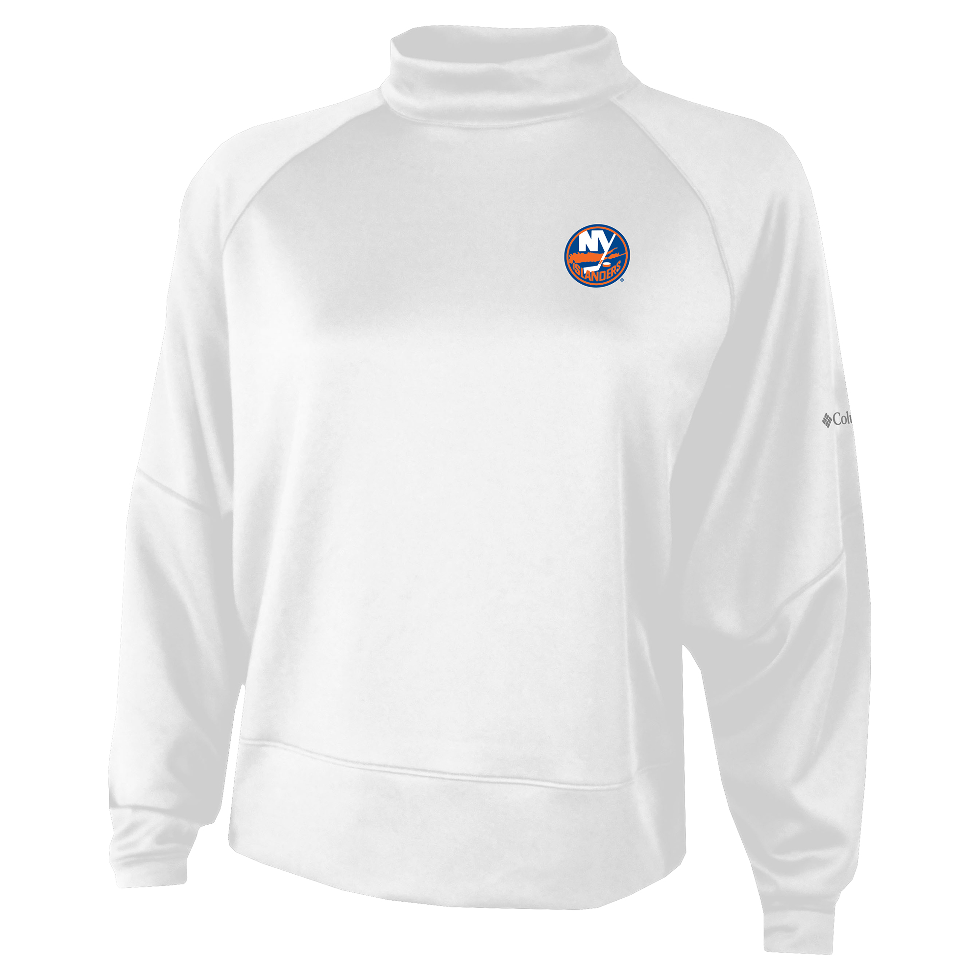 Women’s Columbia White New York Islanders Par Performance Mock Neck Raglan Dolman Sweatshirt Women’s Columbia White New York Islanders Par Performance Mock Neck Raglan Dolman Sweatshirt