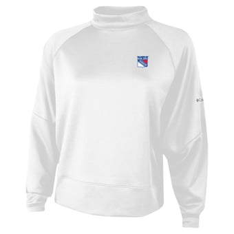 Women's Columbia  White New York Rangers Par Performance Mock Neck Raglan Dolman Sweatshirt