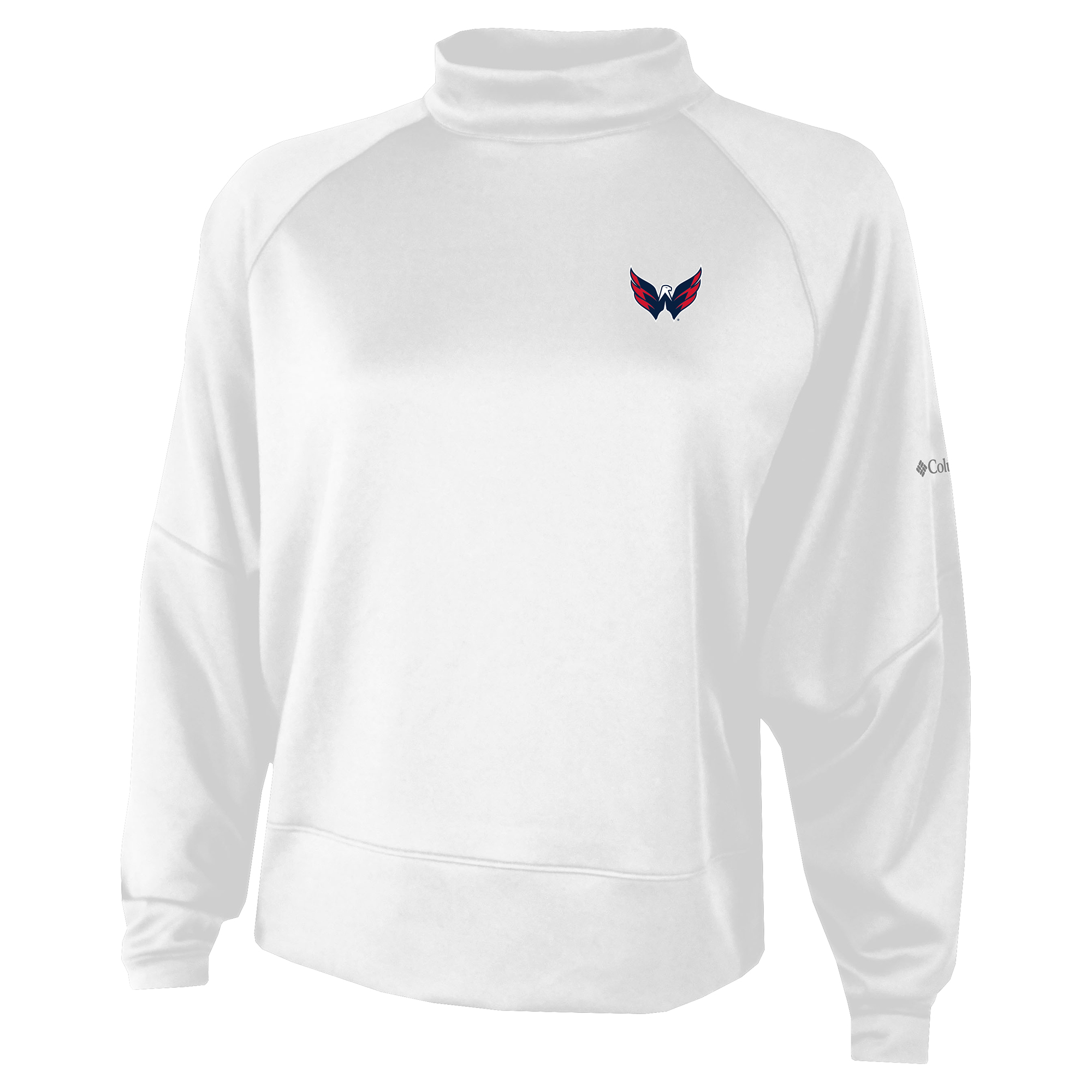 Women's Columbia White Washington Capitals Par Performance Mock Neck Raglan Dolman Sweatshirt