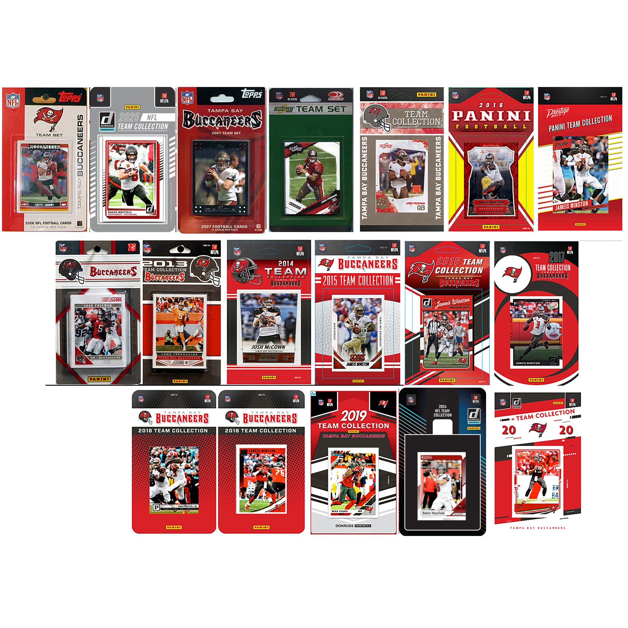Tampa Bay Buccaneers Multi-Season Trading Card Team Sets