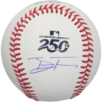 Brice Turang Milwaukee Brewers Autographed USA 250th Logo Baseball