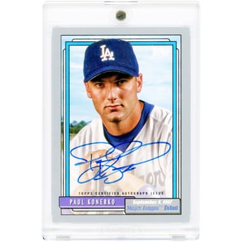 Paul Konerko Los Angeles Dodgers Autographed 2022 Topps Archives 1992 Topps MLB Debut Silver #72DB-PK #94/99 Card