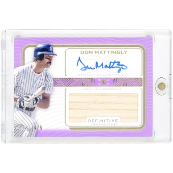 Don Mattingly New York Yankees Autographed 2023 Topps Definitive Collection Game Used Bat Relic Purple #DARC-DM1 #4/5 Card