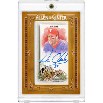 Will Clark Texas Rangers Autographed 2022 Topps Allen & Ginter Mini #MA-WCL Card