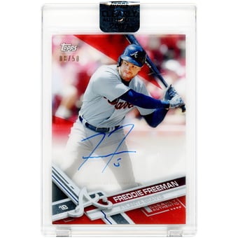 Freddie Freeman Atlanta Braves Autographed 2017 Topps Clearly Authentic Red #CAAU-FF #8/50 Card