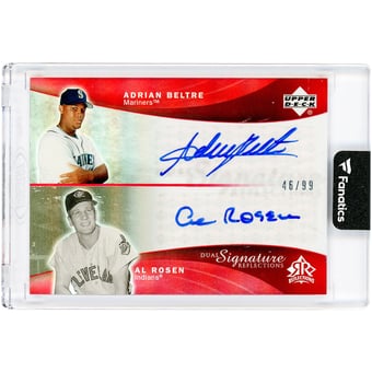 Adrian Beltre & Al Rosen Autographed 2005 Upper Deck Reflections Dual Signatures #ABAR #46/99 Card