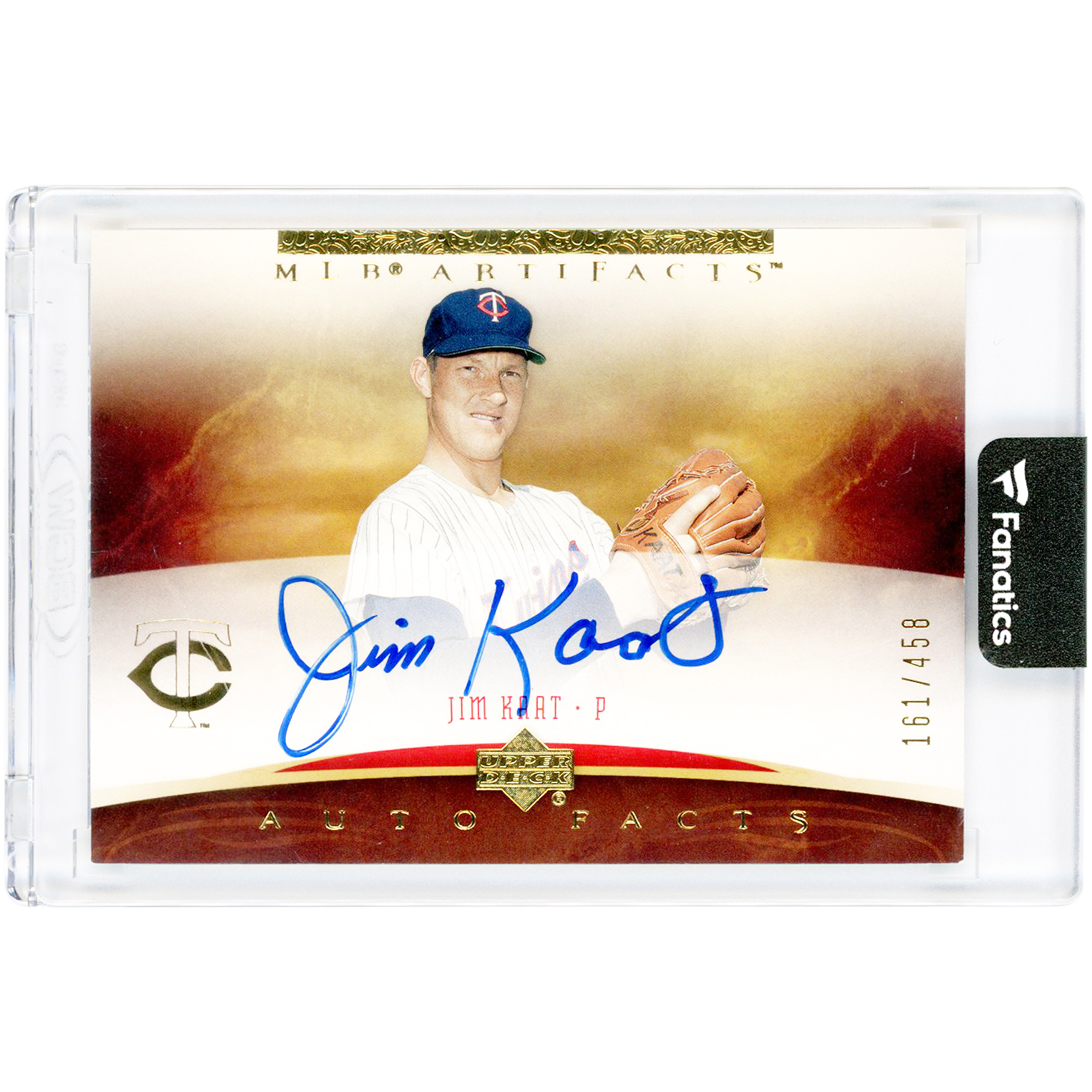 Jim Kaat Minnesota Twins Autographed 2005 Upper Deck Artifacts Auto Facts #JK2 #161/458 Card