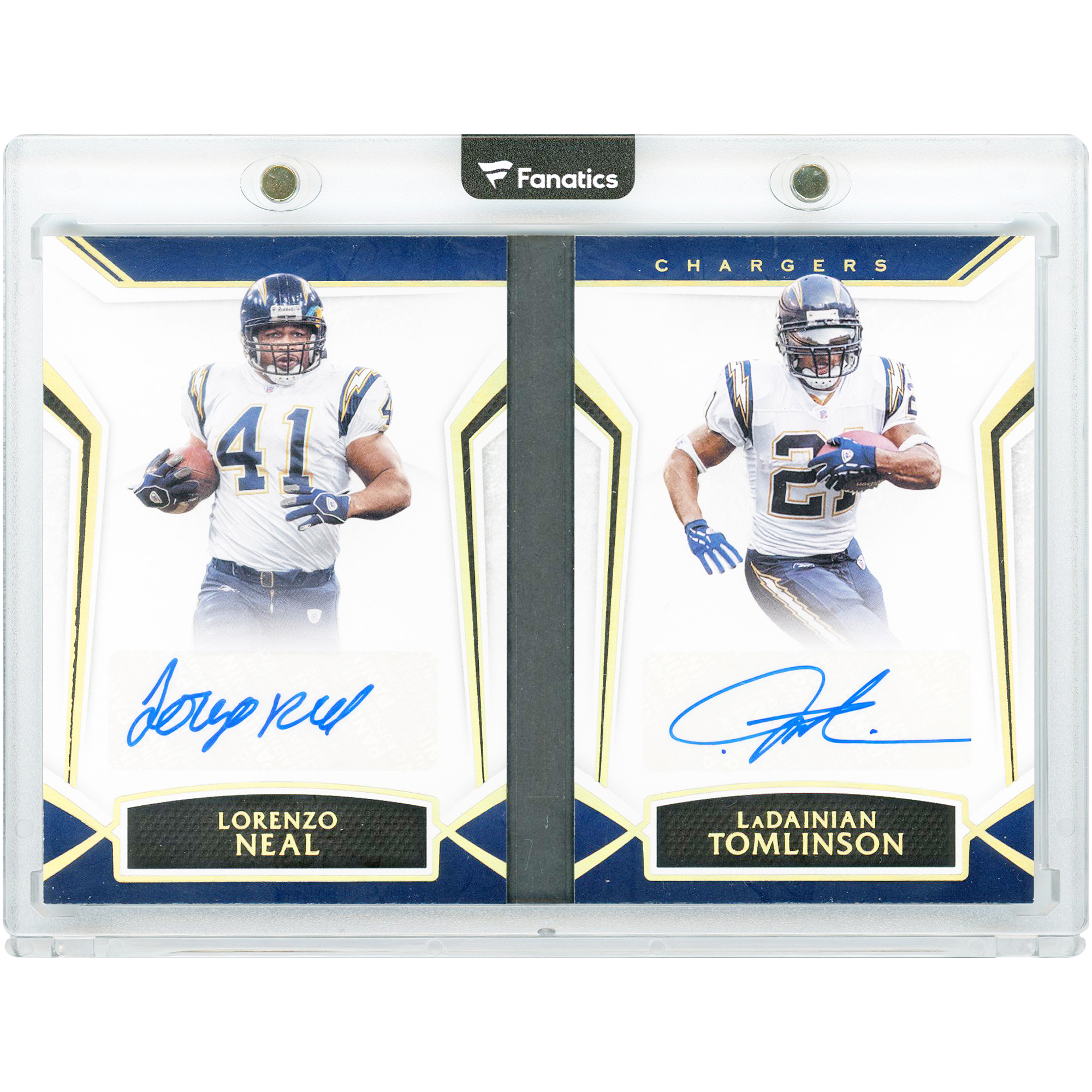 Lorenzo Neal & LaDainian Tomlinson San Diego Chargers Autographed 2019 Panini Limited Partnership Duals #PD-NT #3/15 Card