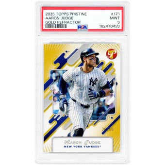 Aaron Judge New York Yankees 2025 Topps Pristine Gold Refractor #171 #26/50 PSA Authenticated 9 Card