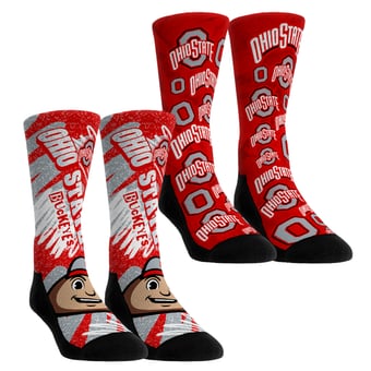 Unisex Rock Em Ohio State Buckeyes Two-Piece Team Blast Crew Socks Set