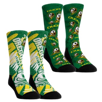 Unisex Rock Em Oregon Ducks Two-Piece Team Blast Crew Socks Set