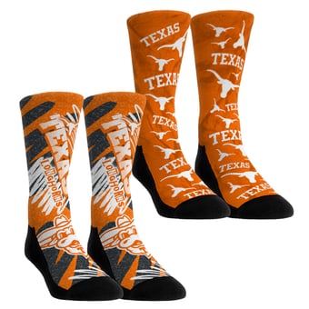 Unisex Rock Em Texas Longhorns Two-Piece Team Blast Crew Socks Set