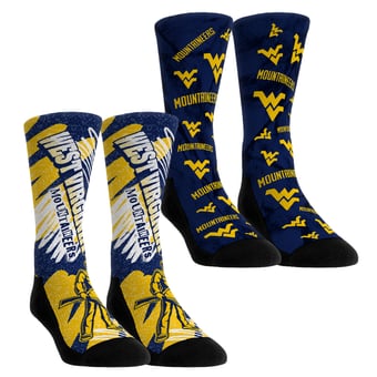 Unisex Rock Em West Virginia Mountaineers Two-Piece Team Blast Crew Socks Set