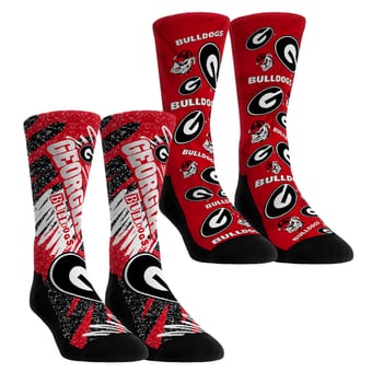 Unisex Rock Em Georgia Bulldogs Two-Piece Team Blast Crew Socks Set